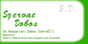 szervac dobos business card